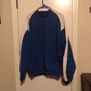 Blue and white pull over